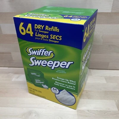 SWIFFER BARREDORA PAÑOS DESECHABLES, CAJA NUEVA DE 64 RECARGAS SECAS Foto 1 de 4