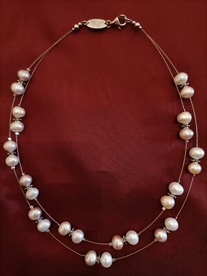 Collana Luisa Della Salda perle Coltivate Con Chiusura Argento 925 - Immagine 1 di 4