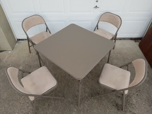 card table and four chairs