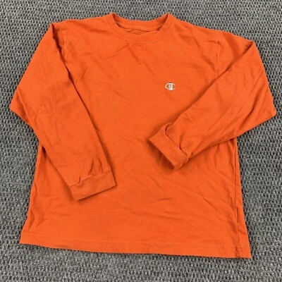 Champion Long Sleeve Embroidered C Orange T Shirt Kids Medium Casual Loungewear - Image 1 of 4