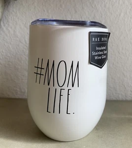 New Rae Dunn Mom Life Insulated Stainless Steel Wine Glass Mothers Day - Picture 1 of 6