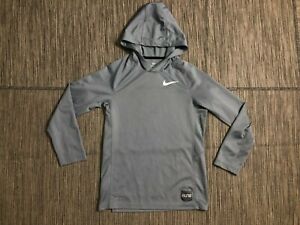 Nike Elite Kids Boys Medium Pullover Dri Fit Hoodie Gray 805910 065