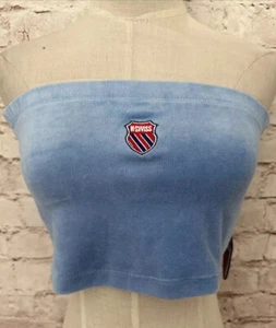 Top tubo terciopelo K Swiss X Forever 21 azul claro sin tirantes talla pequeña NUEVO - Imagen 1 de 7
