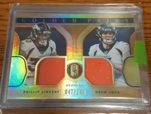 2021 Drew Lock Panini Gold Standard GP Dual Jersey Card #'d 47/100 *Seahawks QB  - Picture 1 of 2
