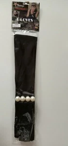 HOLLYWOOD BLACK GLOVES WITH PEARL (49cm) - Bild 1 von 6