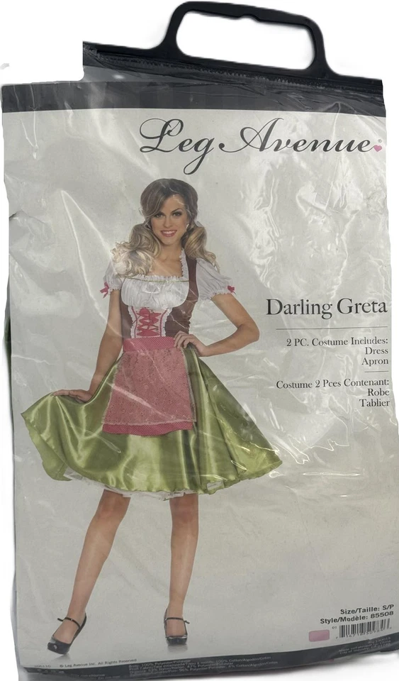 Darling Greta Adult Women's Alluring 2 pc Costume - Green/Pink - Small - 4/6 - Image 1 of 1