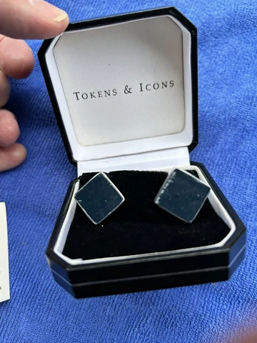 NEW Boston Red Sox Game Stadium Seat Cuff Links Blue Sterling Silver RARE Cover