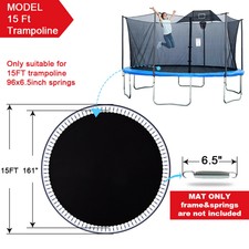 Jump Tastic 161" Trampoline Mat with 96Rings ( Fit 15ft Trampoline, 6.5" Spring)