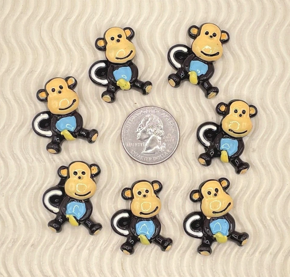 10 piezas x 1 1/8" resina pintada a mano Safari Funky Spunky Mono Flatbacks/Lindo SB568 Foto 1 de 1