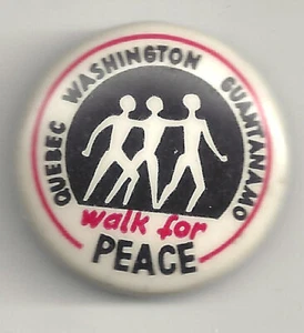 1963 Quebec Washington Guantanamo Walk For PEACE Pin - Bild 1 von 2