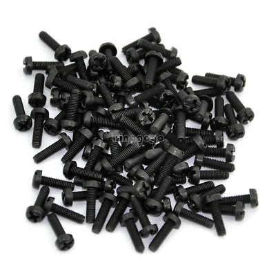 MARKENLOS 50PCS M3 x 10mm Black Nylon Round Phillips Pan Head Screws