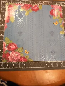 K&Co 12" Scrapbook Paper 5p Valentine Bloomscape Rose Border bouquet Love Weddin - Imagen 1 de 3
