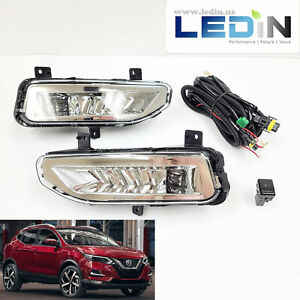 LED Clear Lens Fog Light Set For 2020 2021 Nissan Rogue Sport Switch Wire 6000K