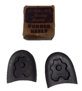 VINTAGE New Old Stock SEIBERLING RUBBER Whole Heels 12-13 Brown - Picture 1 of 12