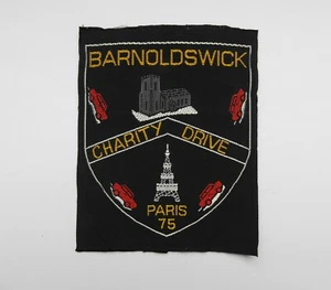 Vintage Barnoldswick 1975 Charity Drive gewebter Stoff Patch Aufnäher Abzeichen - Bild 1 von 2