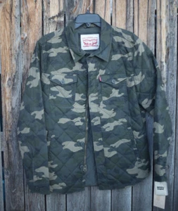 Levi's Camouflage Diamond Quilted Trucker Jacket Lined Size Small MSRP $160 🔥 - Picture 1 of 11