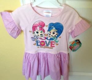 Nickelodeon Shimmer & Shine S/S Girls Pink Dress Size 4 Love to Dance New w/Tags - Picture 1 of 10