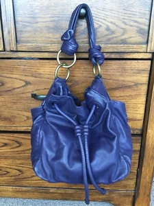 COACH Limited Edition Resort Purple Soft Leather Drawstring Shoulder Handbag - Picture 1 of 5