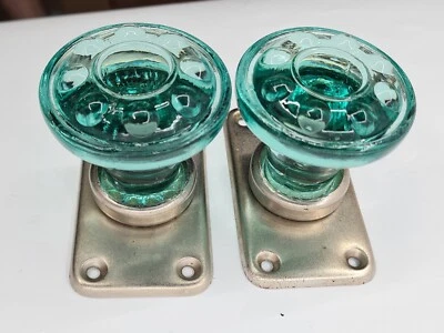 Vintage Soviet Glass Door Knobs Pair Door Handles USSR 1970-80s - Image 1 of 4