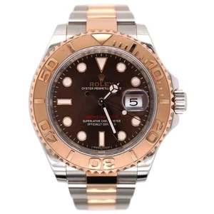 Rolex Yacht-Master 40mm Oyster 18k Rose Gold & Steel Watch Chocolate Dial 116621 - Picture 1 of 10