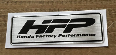 For Honda HFP Factory Performance emblem badge Decal Sticker Black Silver Chrome - Image 1 of 3