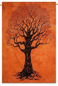 Dry Tree Indian Handmade Tapestry Bohemian Decor Wall Hippie Bedspread Twin Boho - Picture 1 of 4