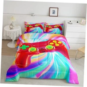 Gaming Comforter Set Game Theme Bedding Set for Kids Boys Girls King Colorful - Picture 1 of 8