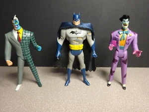 Lot of 3 Batman Ripped Suit 2005, 2-Face 2002, Joker 2006 Animated Series Mattel - Picture 1 of 8