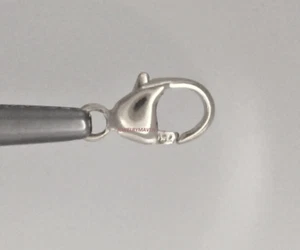 8 mm DIMINUTO Oro Blanco 18k Elegante Diseñador Collar Langosta Broche Disparador de Cadena - Imagen 1 de 3
