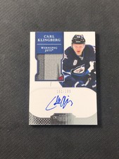 2011-12 PANINI DOMINION CARL KLINGBERG ROOKIE AUTO PATCH SILVER #ed 181/199
