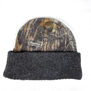Mossy Oak Camouflage Reversible Blaze Orange Hunting Knit Cuffed Beanie Cap Hat - Picture 1 of 7