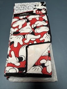 MICKEY MOUSE Red/White/Black Kitchen Towel Set 3 Pk 16" x 26" MICKEY'S GLOVES - Picture 1 of 2