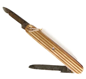Taschenmesser Antik George Wostenholm Sheffield 14 Karat 585 Gold Diamant 16,3 g - Picture 1 of 5