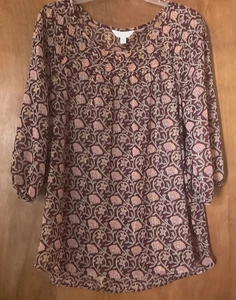 Lauren Conrad Lightweight 3/4 Sleeves Summer Top Size XL Semi-Sheer - Picture 1 of 4