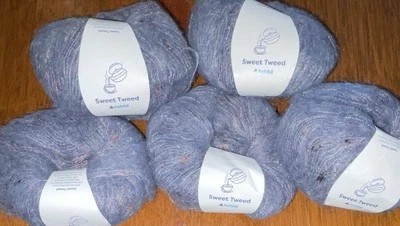 Пряжа Sweet Tweed от Hobbii сине-серый цвет 07 шерстяная смесь мохера 5 мотков Дания - Изображение 1 из 4