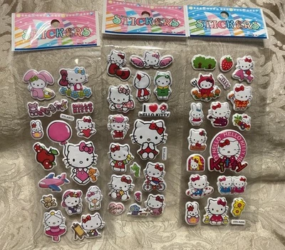 Retro Vintage Look Hello Kitty 3D Puffy Stickers 3 sets (#1) - Image 1 of 3