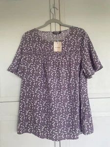 Bloomchic Damen Oberteil Pullover Bluse 12 leichte Baumwolle kurze Ärmel neu mit Etikett - Bild 1 von 8