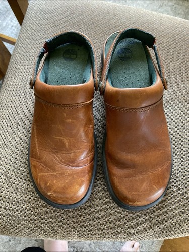 Muletto Timberland donna taglia 9 in pelle con cinturino sul tacco