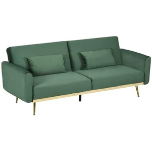 DIVANO LETTO 3 POSTI CLIC CLAC IN TESSUTO VELLUTO, 206X81X83 CM, VERDE - Foto 1 di 8