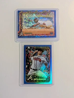 🔥2025 Topps Holiday Chrome - Michael Harris II Blue Speckle /199 w/AJ Blue Foil - Image 1 of 3