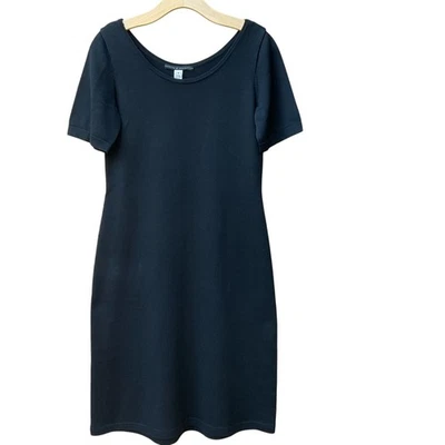 Vestido midi tejido jersey acanalado Peruvian Connection negro mediano cóctel usado en excelente estado Foto 1 de 4