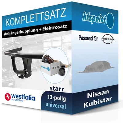 Für Nissan Kubistar 03- WESTFALIA Anhängerkupplung starr + 13polig E-Satz neu - Bild 1 von 3