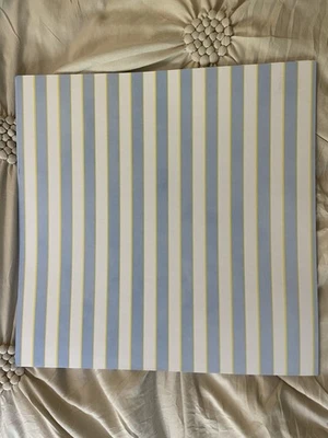 2 Sheet Beatrix Potter Paper BABY BOY 12x12 Cardstock Blue Yellow Stripe Retired - Image 1 of 3