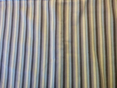 Blue, Navy, Green, Gray, White Striped FLANNEL Fabric (44" Wide x 50" long) - Image 1 of 3