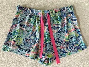 Lilly Pulitzer Colorful Pajama / Shorts Womens Size M Blue Ocean Seashell - Picture 1 of 9