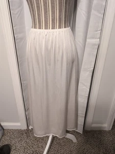 Vanity Fair Blanco Largo Medio Deslizamiento Ranura Nylon Talla 32" M/40 - Imagen 1 de 9