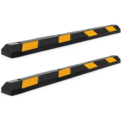 2 PCS 72" Rubber Parking Block RV Trailer Wheel Tire Stopper Garage Driveway - Image 1 of 4