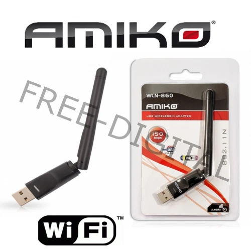 Amiko WLN-860 USB WiFi Dongle Alien 8900, Alien 2, 8140, 8240, 8360 Mini HD 8150