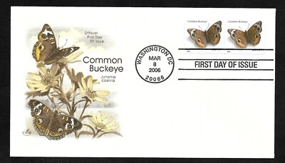 #4001 24c Common Buckeye Butterfly- ArtCraft FDC Pair - Image 1 of 2