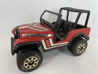 Vintage TONKA Truck “Gold Digger” Jeep 4X4 Red 1980’s Collectible Car Truck 10” - Image 1 of 4